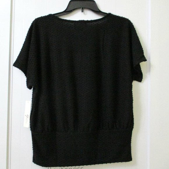 Andrea Jovine Black Swiss Dot Dolman Top Size S - Picture 5 of 5